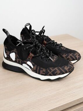 Fendi Brown & Black FF Logo Women's Sneakers